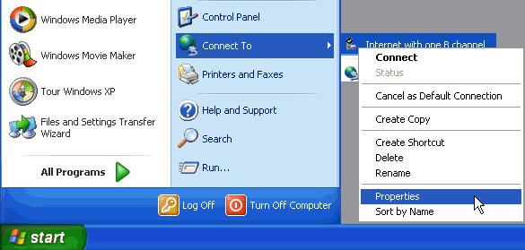 Internet Access in Windows XP Home Edition and Professional 11.2.5.2 Creating a Connection Using Both B Channels There are two ways to create a connection for multilink Internet access.