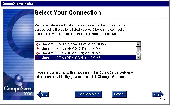 CAPI 2.0-compliant CompuServe 2000 in Windows 9x, Me 11.3.2.2 CAPI 2.