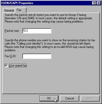 ISDN line's MSNs as a fax CLID (Calling Line Identification).