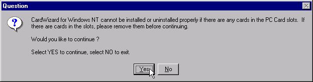 Installing CardWizard(TM) 5.20 for Windows NT 4.
