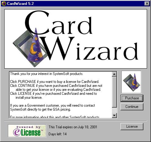 Installing CardWizard(TM) 5.20 for Windows NT 4.0 Trial Version 8.