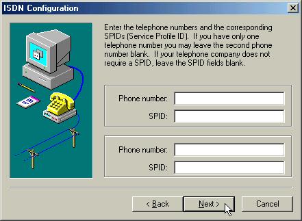 NDIS WAN CAPI Driver Installation in Windows Millennium Edition 6. The next dialog prompts you to enter two phone numbers and the corresponding SPIDs.