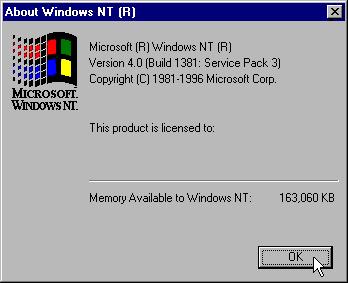 Checking the PCMCIA Support Software for Windows NT 4.0 Workstation 2. Click OK to close this window, then type EXIT and press Return to close the command prompt window. 7.