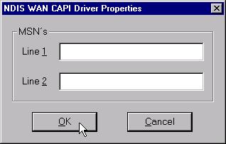 The NDIS WAN CAPI Drivers are located on the CD in the directory \TOOLS\NDISWAN\ NDISWAN.NT. If your CD-ROM drive has the letter E, for example, enter the path E:\TOOLS\NDISWAN\NDIS- WAN.NT. Then click OK.