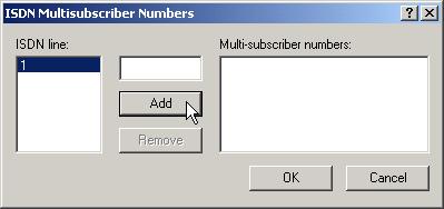 Windows 2000 Professional 3. In the dialog that appears, enter an MSN in the field above the Add button. Click the Add button. You can enter more than two MSNs in this dialog.