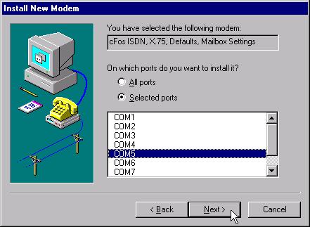 Be careful when selecting the COM port to use. Some software packages require a COM port between 1 and 4.