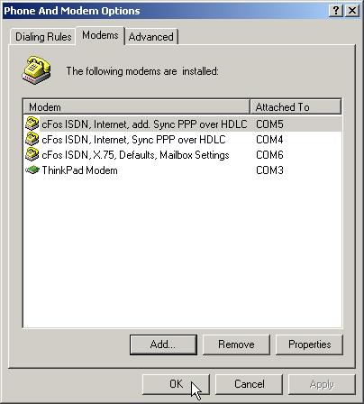 Note that you cannot assign a COM port to more than one modem emulation.