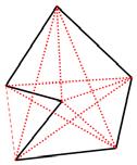 Convex Polygon polygon that has no diagonals with points outside the polygon Concave Polygon polygon that has at least one diagonals with points outside the polygon The whole diagonal does not have
