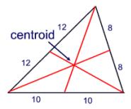 Centroid: Point of concurrency of medians Orthocenter: Point of concurrency of