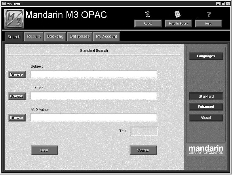 Using the OPAC Using the OPAC For detailed instructions on the procedures included in this chapter, as well as OPAC procedures not included in this chapter, refer to the Mandarin M3 Users Guide.