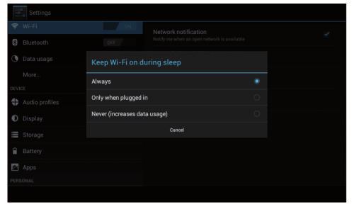 2 Wireless and Internet Connect Wi-Fi 1) In the main menu or interface, choose setting application.