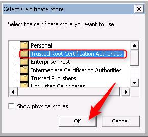 Now choose Trusted Root Certification Authorities. 7.
