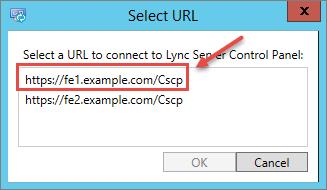 Figure 7: Selecting the Server URL Creating Test Users Follow the instructions in the Microsoft documentation