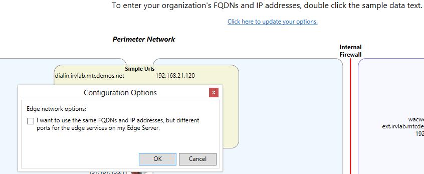 You can change the architecture for IP addresses on the external edge of the Lync edge.