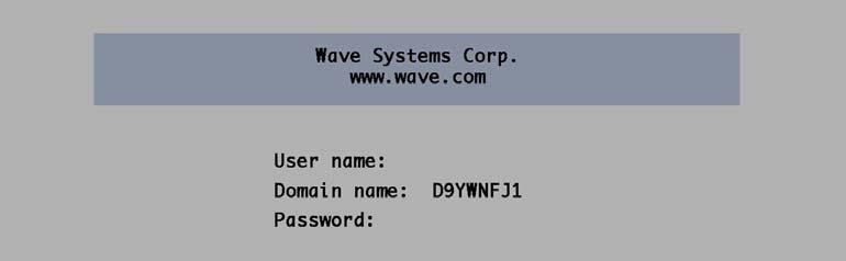 11 Wave Systems Corp. Client User Guide Simple User Experience You should see the pre boot authentication screen appear as in Figure 7.