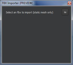 Tutorial: Importing static mesh (FBX) This tutorial walks you through the steps needed to import a static mesh and its materials from an FBX file.