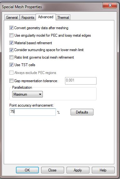 noticed. The Use TST cells should be checked by default. The Thermal Tab settings are not used. Figure 6.