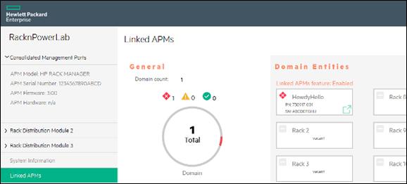 Any Linked APMs appear under Domain Entities. If Linked APMs are enabled, click one of the available Linked APMs to access the GUI interface for that APM through Single Sign-On.