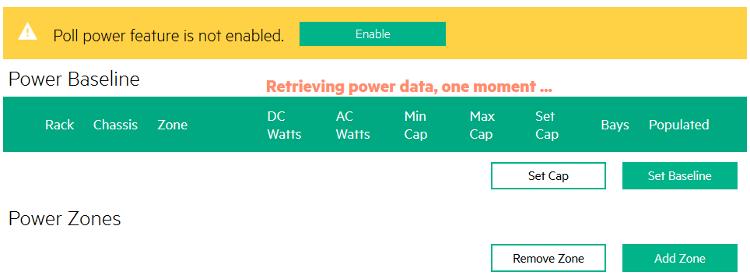 If power polling is enabled, the Power Usage Report page appears and might appear different, depending on the devices configured.