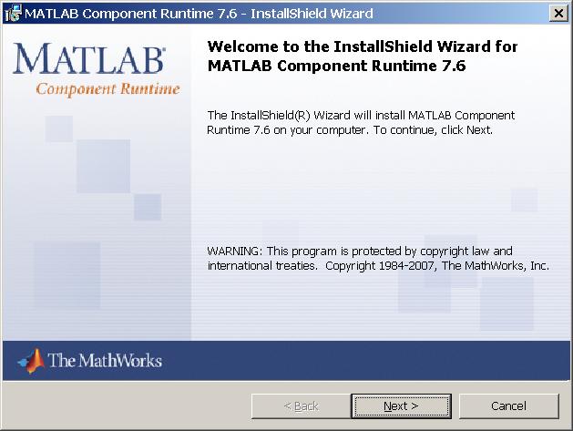 When the Runtime environment is ready to be installed, an InstallShield Wizard window will appear.