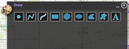 DRAWING & MEASURING To draw on the map you can click the paint pallet icon at the top of the map.