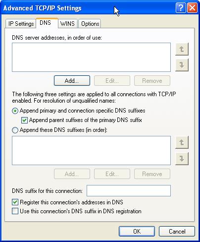Operating System Fixed settings may be required for DNS and WINS if these settings are not provided automatically via DHCP.