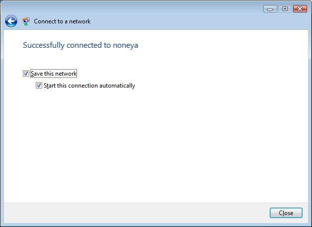 At this point, you can choose to "Save this Network" (that Windows can use in the future); you can also choose to "Start this connection automatically" every time your computer recognizes this