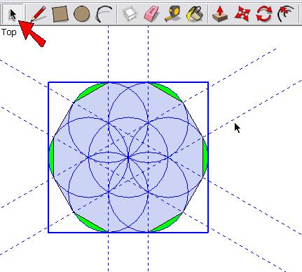 17. Now that we have the dodecagon, the construction geometry is no longer needed.