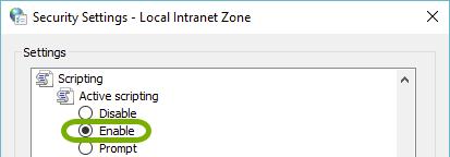 8. In the Security Settings - Local Intranet Zone dialog box, scroll down to