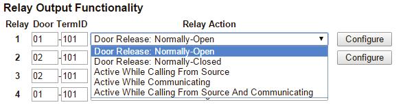 After the Door TermID and Relay Action has been set, click Apply Settings at the bottom of the screen to save the settings to memory.