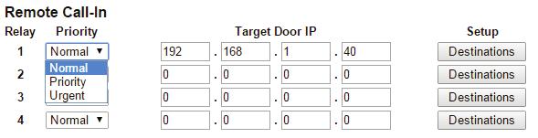 To program a master station to control door release, click on the Configure button.