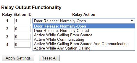 Enter the Station ID for the IPW-1A to be associated with each relay on the. Select the relay condition from the Relay Action drop down menu. When done, click on Apply Settings.