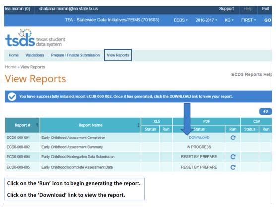 all applicable reports. 2. Click on the view reports tab.