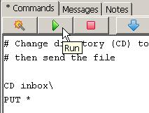 As a pre-requisite to sending a file from the Client Outbox Folder to the Server Mailbox, copy a file, test.