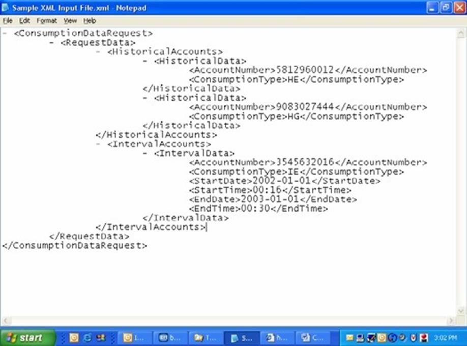Sample - Microsoft Notepad CSV Input File (to attach to your request): Sample Microsoft Notepad XML