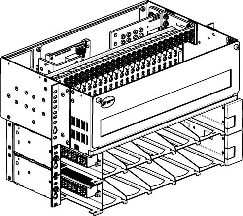 configuration consists of a primary distribution unit directly above the power shelves and a secondary distribution unit above that (the 19