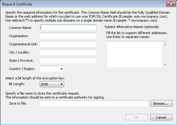 The generated CSR can be used for applying for a certificate. Click the 'Install SSL Certificate' button to install new SSL certificate in the server.