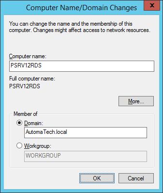STEP 5: Click the Change button to launch the Computer Name/Domain