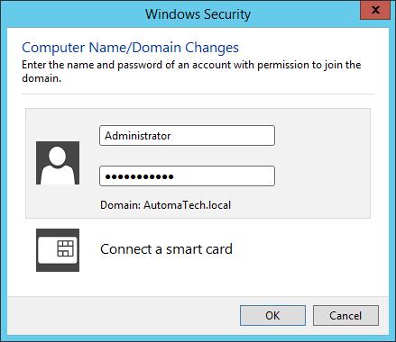 STEP 6: Click OK and you will be prompted with the Windows Security window, enter