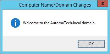 STEP 7: Click OK to authorize the addition of the computer to the Domain, you will