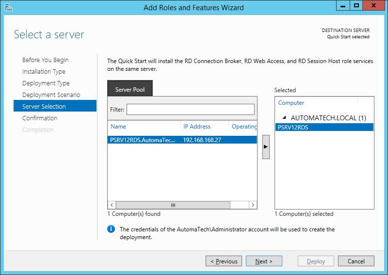 STEP 12: Choose the Session-based desktop deployment option on the Deployment Scenario screen and click Next.