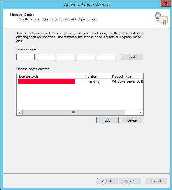 STEP 28: Type in or Paste your license code(s) per your Microsoft Licensing Agreement and click Next.