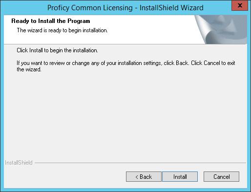 STEP 7: Click through the prompts, accept the License Agreement, and click Install to install the Proficy Common Licensing application.
