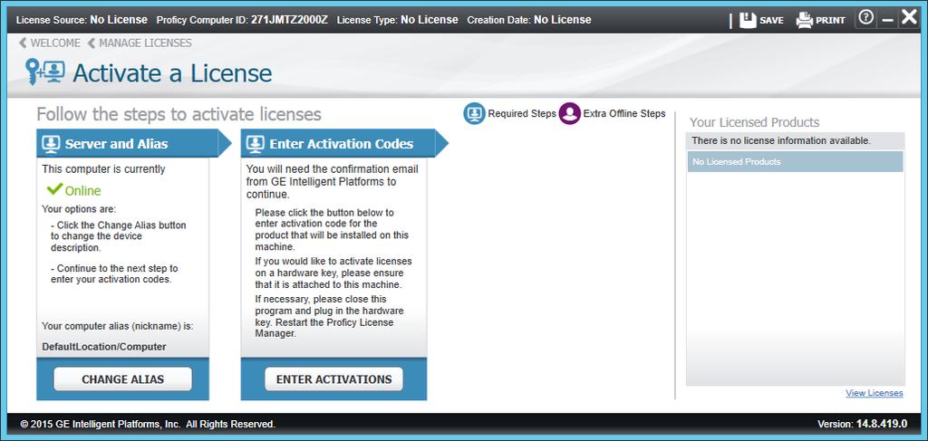 STEP 23: Click the Activate button to open the Activate a License screen.