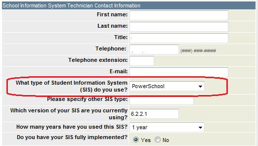 If you need to update your student information system, click on the drop down list 5.