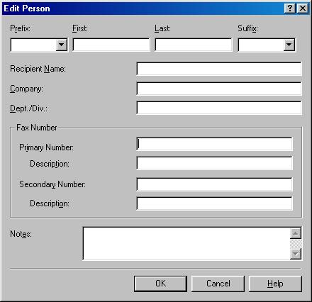 Edit Person The [Edit Person] dialog box enables you to edit a person and his/her information in the Address Book.