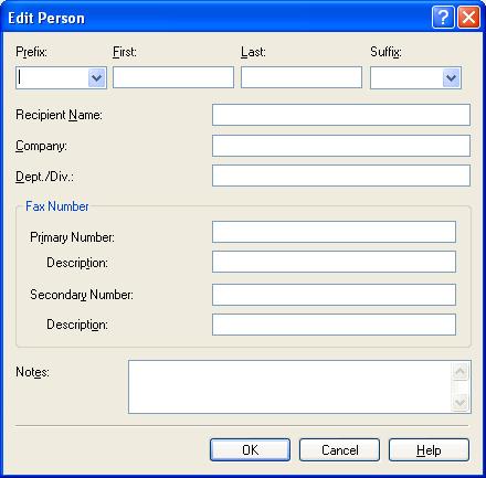 Edit Person The [Edit Person] dialog box enables you to edit a person and his/her information in the Address Book.