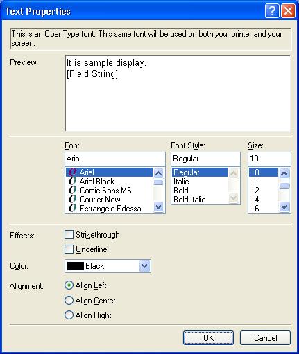 Specifying Text Properties You can specify all of the properties for text inside a text box simultaneously.