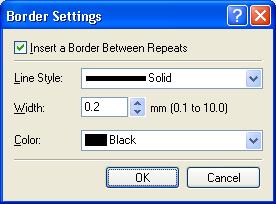 2 Select [Insert a Border Between Repeats] to insert borders between multiple values in a repeating recipient information field.