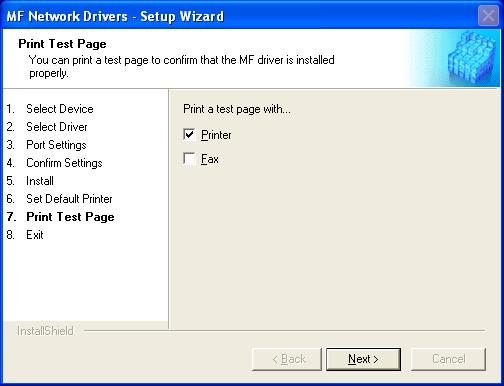 12 Select the driver type (Printer
